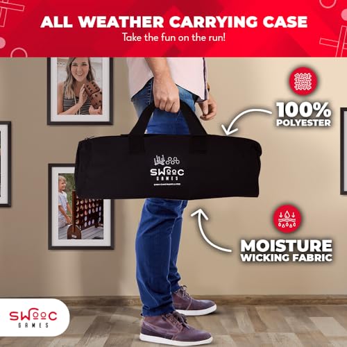 Swooc Games - Rustic Ring Toss Game (All Weather) - Easy Setup & Extra Games Included - Ring Toss Game for Adults - Outdoor Activities for Adults - Yard Toys for Kids - Backyard Fun - Outdoor Party - size: Standard