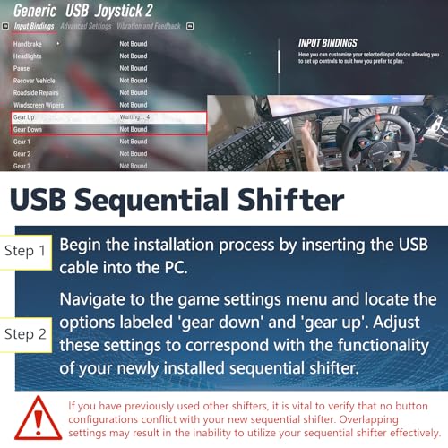 YESHMA USB Sequential Shifter For PC Windows Sequential Shifter Sim Racing Compatible With Logitech G25 G27 G29 G920 T300 T500 Sim Racing Wheel
