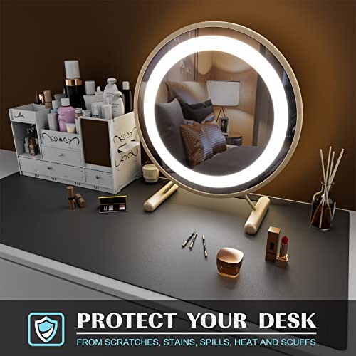 K KNODEL Large Office Leather Desk Mat, Mouse and Keyboard Pad, Computer and Laptop Mat, Desktop Protector and Cover, Writing Pad and Blotter (31.5"x15.7", Dark Gray) - color: Dark Gray, size: 31.5" x 15.7"