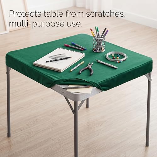 Frienda Game Table Cover Felt Game Tablecover Folding Tablecloth for Card for Playing Poker Cards Mahjong Puzzles Board Games, Table Not Included(Green,34 x 34 x 4 Inch) - color: Green