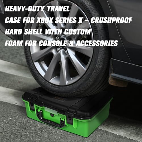 Storage Case for Xbox Series X - Hard Shell Travel Cases with Custom Foam | IP67 Waterproof Series X Carrying Cases, Fits for Xbox Console, Controllers, Headset, Charger and Accessories, Only Case