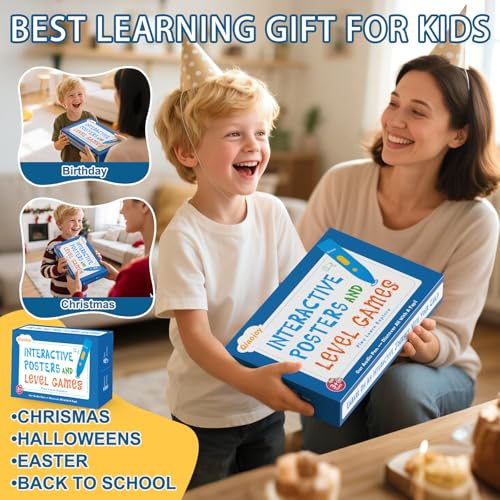 Bilingual Interactive Kids Talking World Map & Dinosaur Poster for Kids Learning and Educational Toys, Talking Educational Toys for 3 to 12 Years Old Girls/Boys, Preschool Learning Chart - style: World Map & Dinosaur Poster