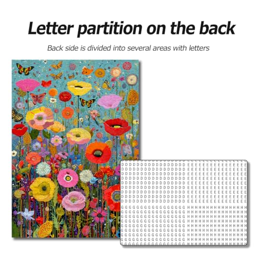 Bgraamiens 1000 Piece Jigsaw Puzzles for Adults – Maximalism Poppies and Butterflies – Bold Floral Arrangement with Vibrant Insects – Challenging Nature-Themed Gift - color: Maximalism Poppies and Butterflies