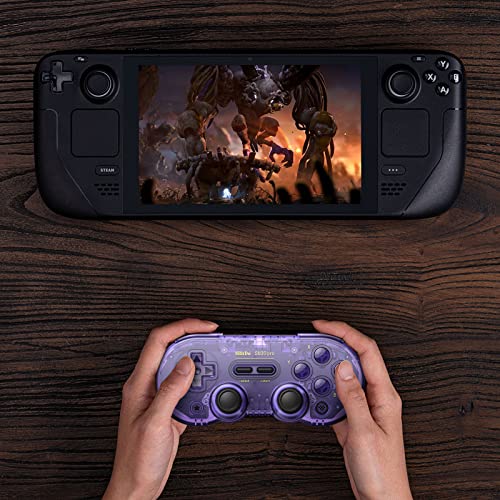 8Bitdo SN30 Pro Bluetooth Controller, Hall Effect Joystick(Crystal Purple) | Rumble Vibration, Turbo Function, USB-C Cable, Wireless Gamepad for Switch/Switch 2, Windows, Apple, Steam Deck, Raspberry Pi - color: Crystal Purple
