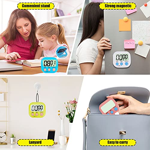 4-Piece Multi-Function Electronic Timer, Learning Management, Suitable for Kitchen, Study, Work, Exercise Training, Outdoor Activities(not Including Battery).