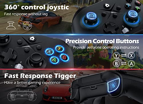 Gamrombo 2 Pack Wireless Controller Replacement for X-box One, X-box Series X|S Controller with Audio Jack & Volume Button/Turbo/Macro/Dual Shock, with 2.4GHz Adapter Black+White - Need to Upgrade