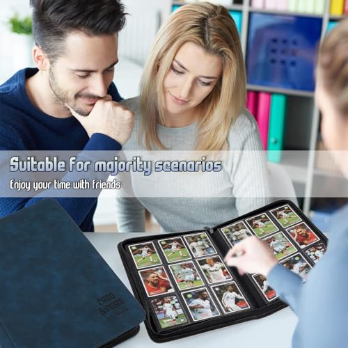 Trading Card Binder, Premium 9 Pocket Double Sided 540 Pocket PU Card Collection Binder, Collectible Trading Card Albums for MTG, TCG, Sport Card, Game Cards (Navy) - color: Navy