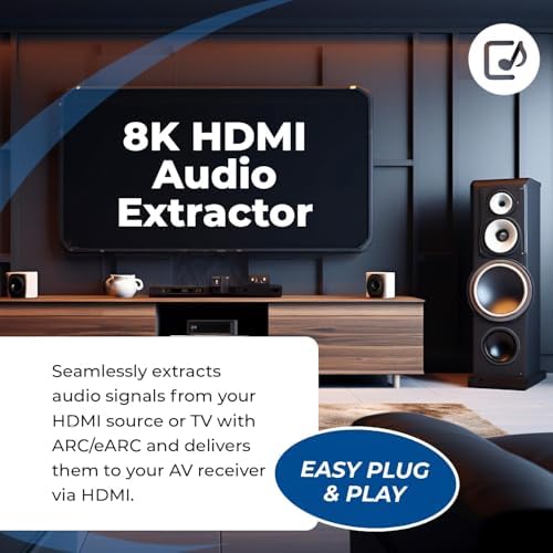OREI 8K 48Gbps HDMI eARC Audio Extractor, CEC, VRR, ALLM, FVA, EDID, DTS:X | HDMI Audio Extractor 4K 120Hz, HDMI eARC Audio Extractor, Dolby Vision, HDR10+, Atmos Passthrough