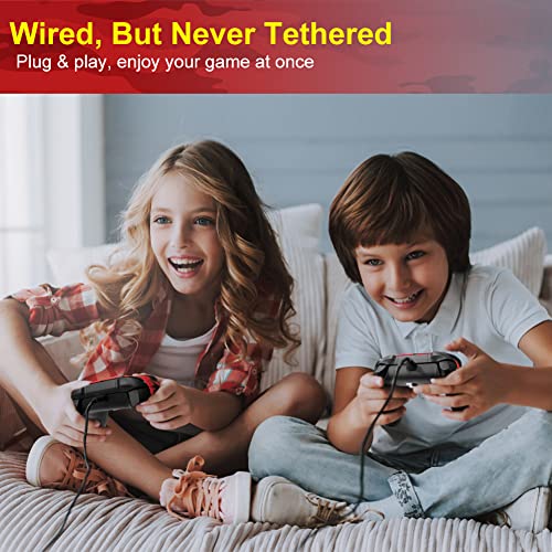Replacement for Xbox One Controller Wired Compatible with Xbox One/Series/Windows, Xbox Series x/s Controller Wired with Custom Mapping&Share Button - color: Camo Red
