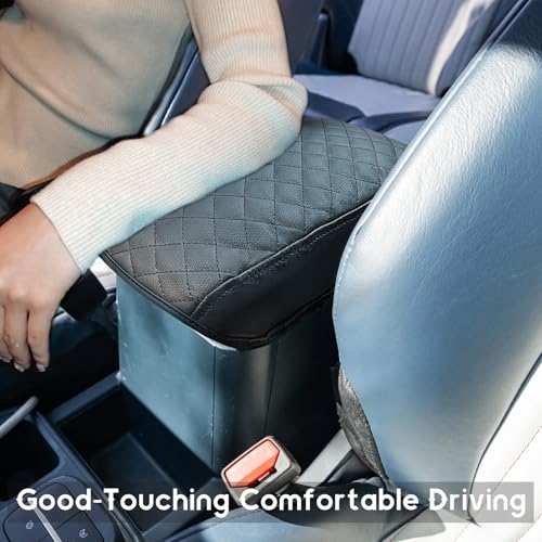 ramuel Center Console Armrest Cover for Ford Maverick 2022-2025 (Rhombus Black) | Rhombus Black,Anti-Scratch ,Non-Slip ,PU Leather ,Easy Install - size: for Maverick 2025 2024 2023 2022 (Rhombus Black)