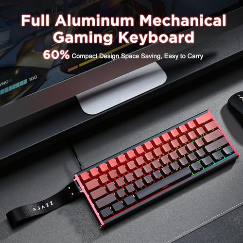 Alux60-60% Mechanical Gaming Keyboard Wired, Magnetic Switch Hot Swappable, Rapid Trigger Hall Effect Magnetic Switches, 8K Hz Polling Rate, RGB Small Keyboard for Mac/Win (Red) - color: Red