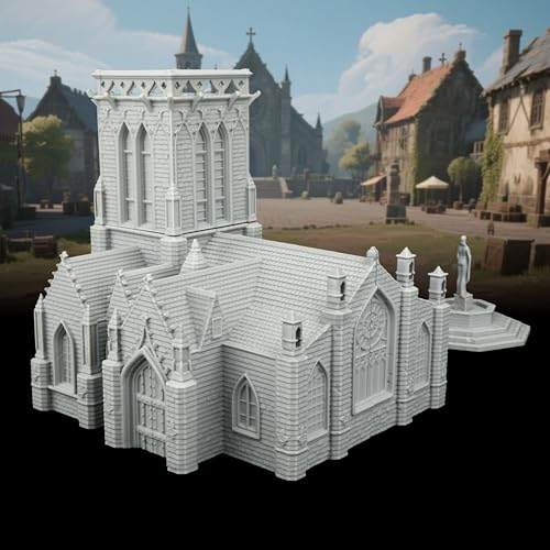 AUSPDICE DND Terrain Sacred Church Set – 7-Piece RPG Building Kit for Tabletop Roleplaying Games, Compatible with 28mm Figures Dungeons and Dragons Map and TTRPG Accessories-AF1089