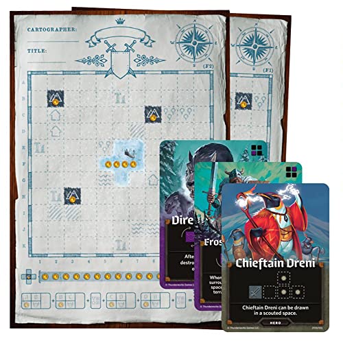 Cartographers: Map Pack 4, Frozen Expanse | Expansion for The Award-Winning Game of Map Drawing | Strategy Flip and Write Fantasy Board Game | Family Game for 1-75 Players by Thunderworks Games - style: Pack 4