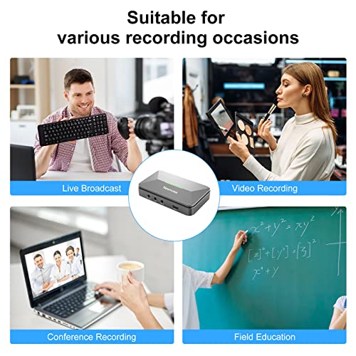 Newmowa HDMI Capture Card 1080P USB3.0 Audio for Streaming OBS/Zoom | Video Capture Device for Gaming Teaching Live Streaming Video Recorder, Compatible with Windows Mac OS System
