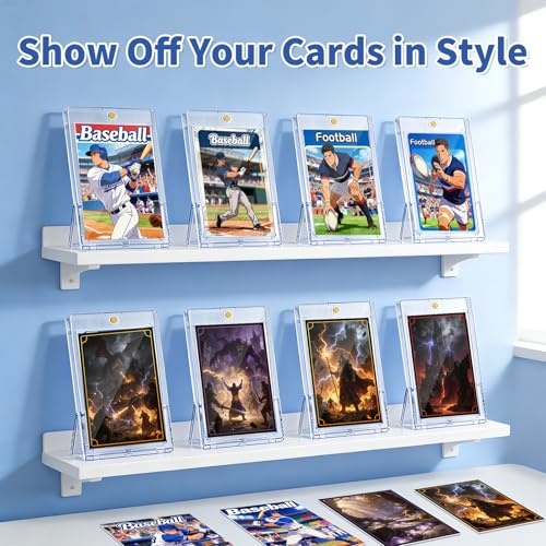 5 Pack Magnetic Card Holder with Kickstand, 35pt Single Card Holder Touch, U-V Protection, Built-in Display Stand, Fit for Baseball, Game, Sports Cards - size: 5 Pack