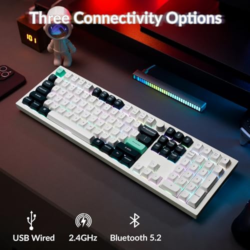 Keychron Q6 HE Wireless Custom Magnetic 100% Full Keyboard, 2.4 GHz/Bluetooth/Wired QMK Aluminum Rapid Trigger Hot-Swappable Programmable Gateron Double-Rail Magnetic Switches for Mac Windows Linux - color: Shell White