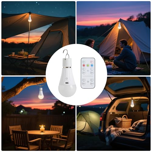 Rechargeable Light Bulbs with Remote Control, Dimmable Battery Operated Light Bulbs with 3 Color Temps and 4 Timer, A19 Wireless Light Bulbs for Sconce, Not-Hardwired, 1 Pack - color: 1 Pack