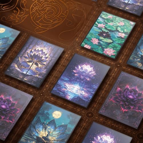 MTG Card Sleeves - Pixel Lotus - Ultra Clear Front & Matte Finish Back, 100 Count Standard Size Matte Art Sleeve for Magic The Gathering