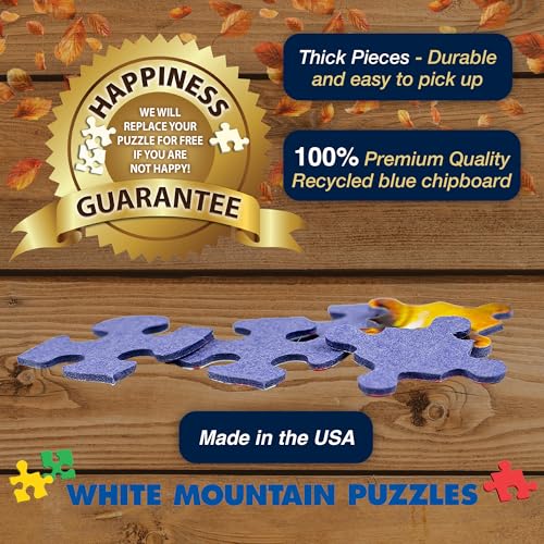 White Mountain 500 Piece Jigsaw Puzzle Retro Autumn, Patsy's Diner | Large Pieces, Gift for Adults and Family, 18"x24" in