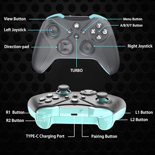 Nonbliep Wireless Controller for Xbox On X/S, Series X/S, PC, with Dual Vibration/6-Axis Motion Control/3.5mm Audio Jack/Programming with Turbo Macro Function