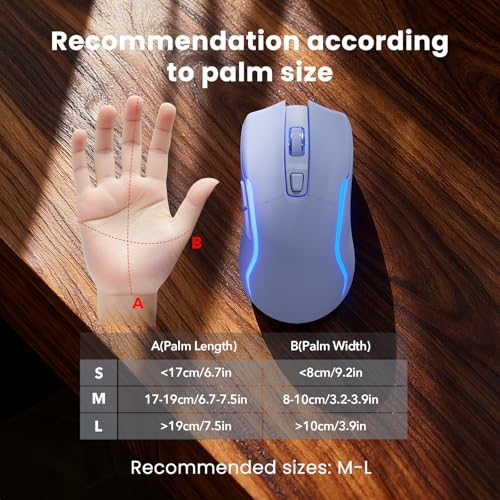Purple Keyboard and Mouse Wireless Combo, 4000mAh Rechargeable Backlit Quiet Keyboards mice Set, USB Ergonomic Key Board with Wrist Rest & Phone Holder for PC, Mac, Windows, Natural Soft Typing - color: Purple