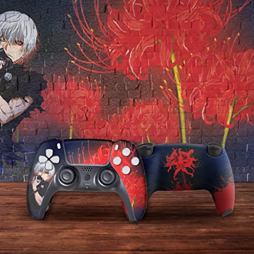 BCB Controllers Custom Modded Wireless Controllers Compatible with PS-5 Controller | Works with Play-Station 5 Console | Proudly Customized in USA with Permanent HYDRO-DIP Printing (NOT JUST A SKIN) - color: Tokyo Ghouul, size: Modded - Front & Back Print