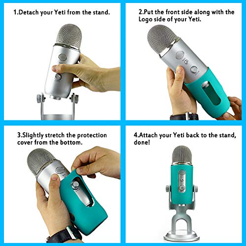 YOUSHARES Blue Yeti Protector - Full Protection Silicon Cover for Yeti & Yeti Pro Microphone (Blackout) - color: black