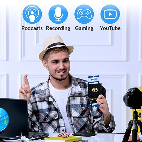 KLIM Talk USB Desk Microphone for Computer - New - Compatible with Any PC Laptop Mac - Professional Desktop Mic with Stand - Recording Gaming Streaming YouTube Podcast Mics | Wide Compatibility, Plug and Play, Professional High Definition Audio, Easy and