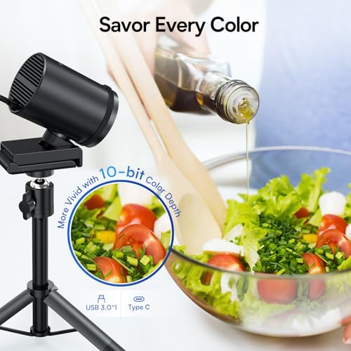 EMEET SmartCam S800-4K Webcam with Tripod for Streaming, Sony 1/2'' Sensor, Supports HDR, PDAF&TOF Dual-autofocus, 1080P@60FPS, Adjustable Heights with 360° Swivel Head, Perfect for Live Streaming - style: S800 1/2" Sensor with Tripod