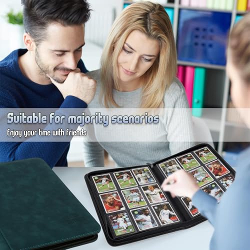 Trading Card Binder, Premium 9 Pocket Double Sided 540 Pocket PU Card Collection Binder, Collectible Trading Card Albums for MTG, TCG, Sport Card, Game Cards (Viridian) - color: Viridian