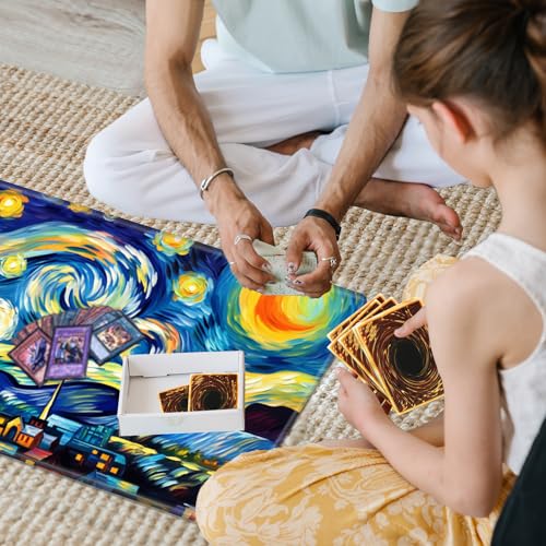 MTG Playmat,Game Play Mat for MTG TCG 24 x 14 inches Cards Game Playmats,Trading Card Game Stitched Play Mats Commander Deck Gaming Desk Mat Card Gameplay Mats,Art Moon - color: Art Moon, size: NO Zone
