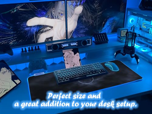 JMIYAV White RGB Gaming Mouse Pad 31.5x12 Inch PC XL Large Extended Glowing Led Light Up Desk Pad Non-Slip Rubber Base Computer Cool Mousepad Mat Desk Accessories Gaming Setup Storm Halo - color: Storm Halo