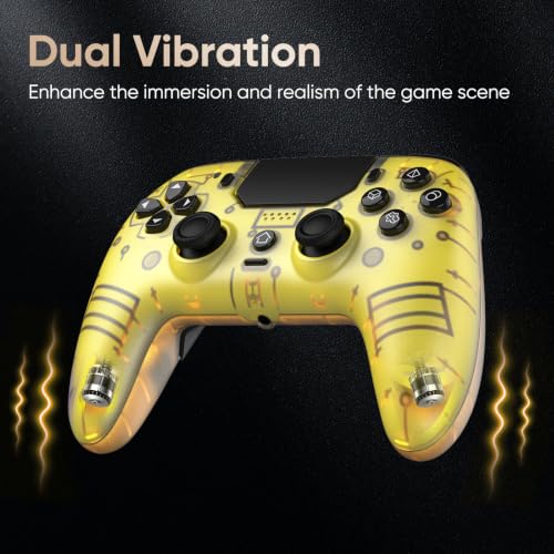 BETMI LED Wireless Controller for PS5, Pro/Slim/Steam Deck/PC(Frosted Glod) | Hall Joysticks/Trigger, Marco Back Button, Turbo, Dual Vibration, 6-Axis, 3.5mm Jack, Built-in Mic, Gamepad with Speaker - color: Frosted Glod