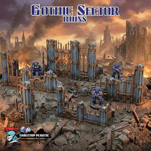 Gothic Sector Ruins Terrain Set: 28mm Scale Scatter Terrain (Ruins) - style: Ruins