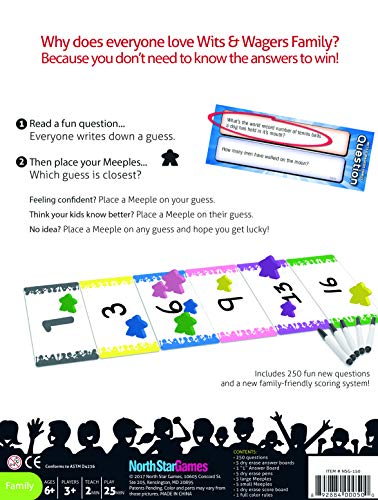 North Star Games Wits & Wagers Family Edition - Kid Friendly Party Game and Trivia