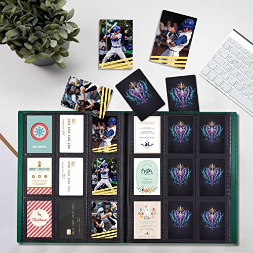 Card Binder, 360 Pockets Upgraded Trading Card Binders, Cards Collection Binder 9 Pocket, Side Loading Yugioh Binder Book Holder for MTG, TCG, Sport, Football, Baseball Collector Cards - Green - color: Green