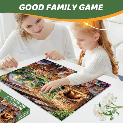 300 Pieces Puzzles for Adults | Manor Cat Jigsaw Puzzles 300 Piece for Children Adults Seniors | Sturdy,Safe Large Piece Puzzle | Engaging & Educational Toys Great Gift for Boys Girls 20.5 x 15 in - style: Manor Cat