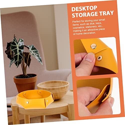 Dice Storage Box Pu Folding Dice Tray Desk Tray Bead Organizers and Storage - color: Yellow