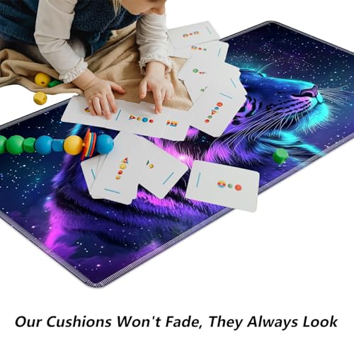 Tiger with Galaxy for MTG & TCG Playmat Mouse Pad,BFDHGQZC 24" x 14" Game Mat for MTG/RPG/CCG Trading Card Game Playmats Table Mat Perfect for Card Games Video Games Computer Office - color: Tiger With Galaxy