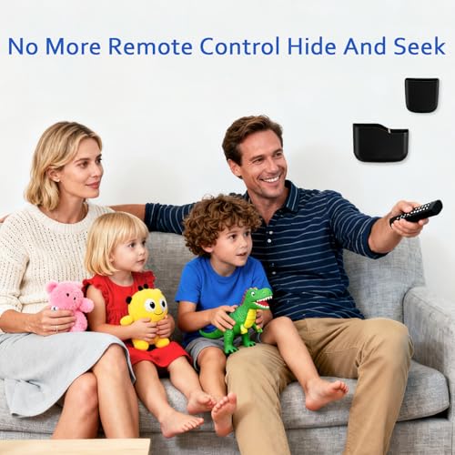 Remote Holder Wall Mount TV FAN Remote Control Holder Bedside Caddy Wall Organizer Phone Holder for Office Adhesive Media Player Controller Holder Box Tray Home Desk Nightstand 1 BIG 2 SMALL BLACK - color: 1BIG2SAMLL BLACK
