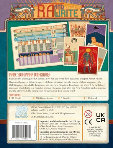 Ra and Write | Flip-and-Write Strategy Game by Reiner Knizia & 25th Century Games, Ages 12+, 2–5 Players, 30–45 Min - style: RA And Write