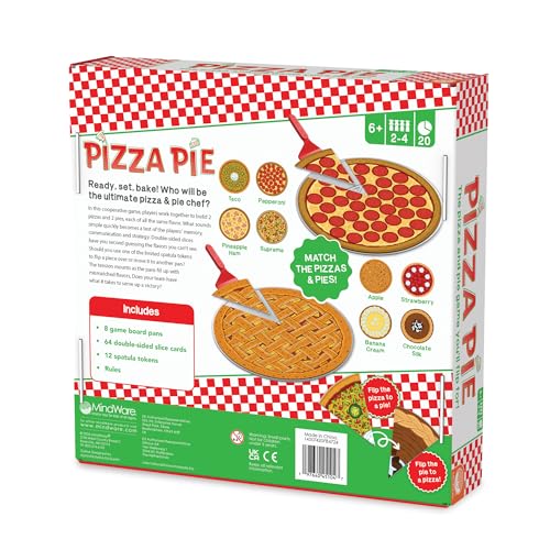 MindWare Pizza Pie Cooperative Game for 6 Year Olds and up - Match Flavors and Win As A Team, 2 to 4 Players