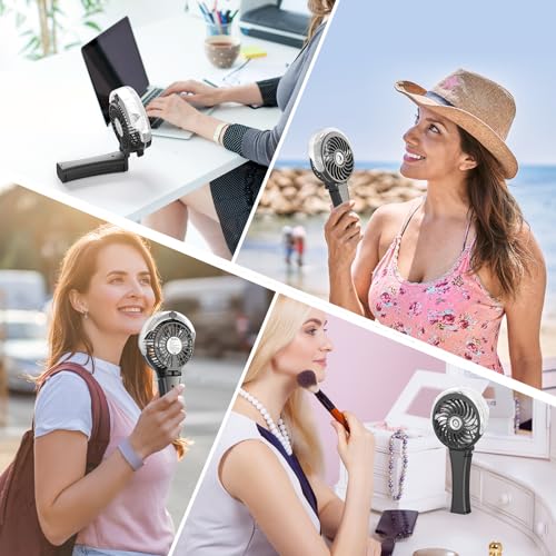 HandFan Upgraded Handheld Misting Fan, Portable Mister Fan, Personal Spray Water Mist Fans Rechargeable, Foldable Electric Mini Fans for Summer Beach Travel Makeup Concerts, Gifts for Women(Black) - color: Black, style: HF318C