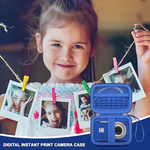Canboc Hard Case for KODAK PIXPRO FZ55/ FZ45/ FZ43/ FZ53 16MP Digital Camera, Vlogging Camera Bag, Zipper Mesh Pocket fit Cable, SD Card, Blue (Case Only) - color: T-Blue