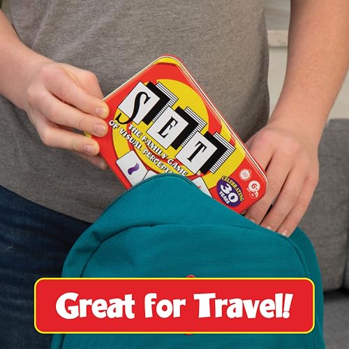 SET Card Games for Kids, Collectors Tin, Matching Game, Learning Games, 6+ | Collectors Tin, Award Winning, Family Game Night, Travel Games, Playing Cards Screen-Free, Memory Game - style: Set