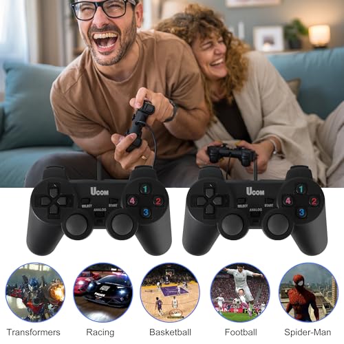 Umierke Wired USB Game Controller for Windows PC/Raspberry Pi, Dual Vibration Gaming Joystick, Gamepad for Laptop Desktop (Windows 11/10/8/7) & Steam/Roblox/RetroPie/RecalBox