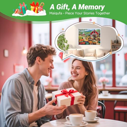 500 Piece Puzzles for Adults,Fruit Market Jigsaw Puzzle for Adults Teens Seniors,Country Life Puzzle 500 Piece,Farm Scenery Puzzle with Letters on Back,Fun Family Game Birthday Party Gift 20.5 * 15 in - style: Fruit Market