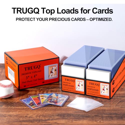 400 Card Sleeves Top Loads for Cards,3"X4"Baseball Card Protectors,Toploaders Hard Plastic for Trading Game Sports Football Cards(200 Hard Protectors + 200 Soft Sleeves - size: 200 Hard Sleeves+200 Soft Sleeves