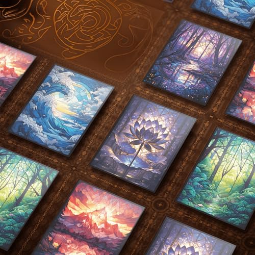 MTG Card Sleeves - Stained Glass Lotus - Ultra Clear Front & Matte Finish Back, 100 Count Standard Size Matte Art Sleeve for Magic The Gathering - color: Stained Glass Lotus