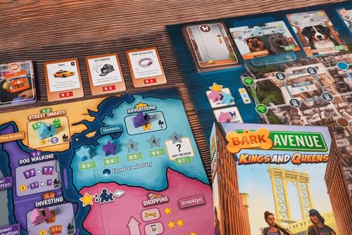 Bark Avenue: Kings and Queens by Good Games Publishin | 1-5 Players | Ages 10+ | Double Dog Cards, Item Upgrades & Concrete Jungle Animals | New Borough Map